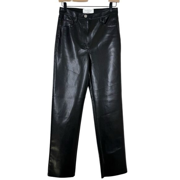 Aritzia Pants - Aritzia Wilfred The Melina Faux Leather Pants Black Straight Leg Women’s Size 4
